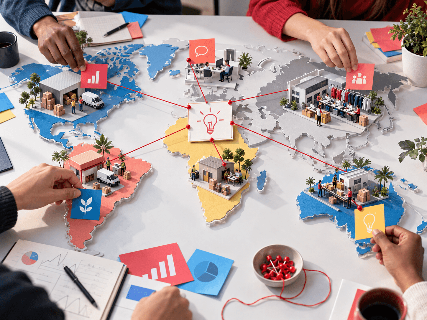Regional teams connecting local operational observations across a world map