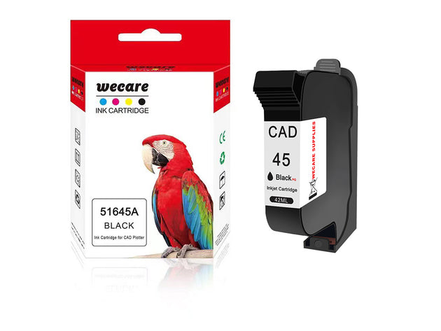 Wecare 45A grade A plotter Ink Cartridge/CAD Ink Cartridge , pigment ink, Our Best Seller in Overseas Markets, Compatible with HP45A ink cartridge(51645A), Perfect on  Sinajet/New Power/Hanbond/Jinghui/Winda/Bok/Jingdex/Dante Plotters and cutters.