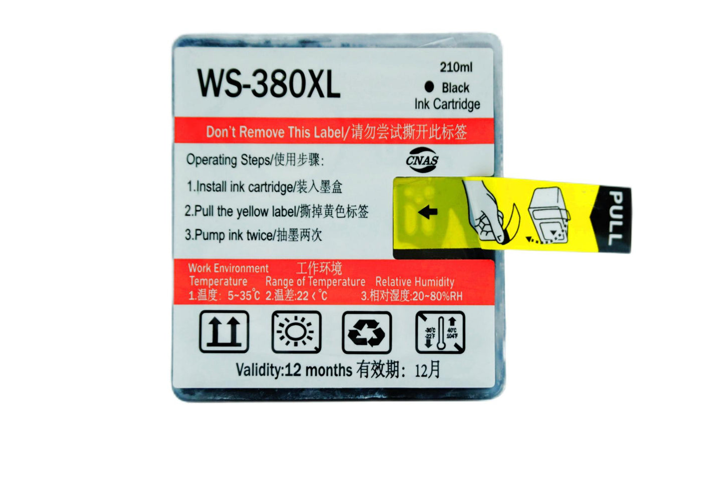 Wecare 380XL  Ink Cartridge For Han Han-Bond Vertical Inkjet Plotter EPSON380 H7 /H9 ,Compatible with Hanbond HB-380XLV Ink Cartridge