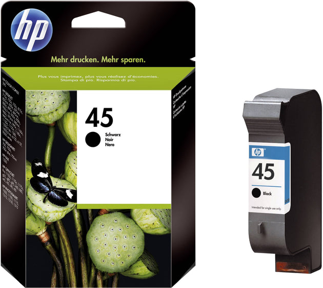 HP 45 (51645A/AE) Ink Cartridge, Black, 42ml, Made in Ireland